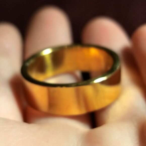 Men's stainless gold tone band ring size 12 - Picture 3 of 6